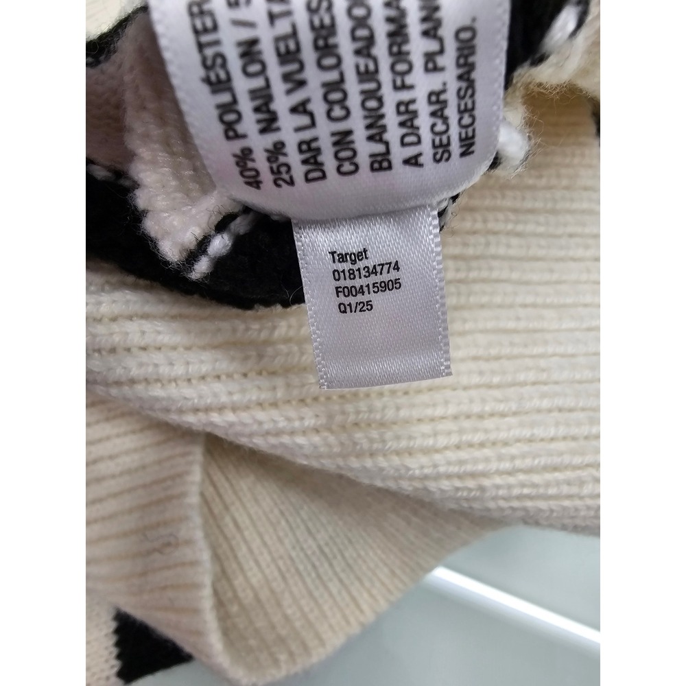 A New Day Womens Striped Crewneck Sweater Cream Black XS 018134774 - Picture 6 of 7
